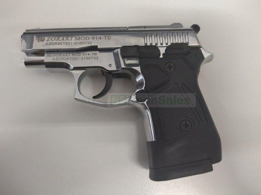 ZORAKI MOD 914-T BLANK GUN SYNTHETIC G/S- S/CHROME - NeonSales {{ shop.shopifyCountryName }}