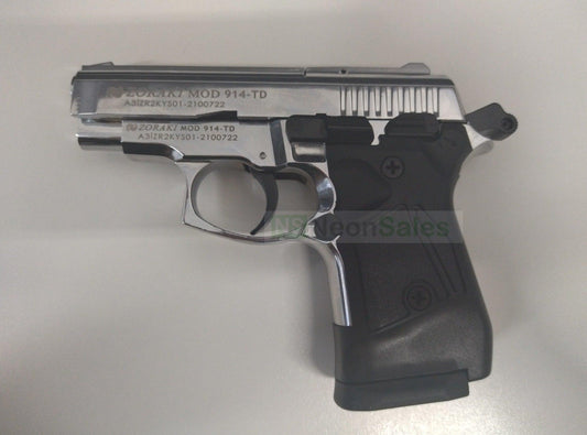 ZORAKI MOD 914-T BLANK GUN SYNTHETIC G/S- S/CHROME - NeonSales {{ shop.shopifyCountryName }}
