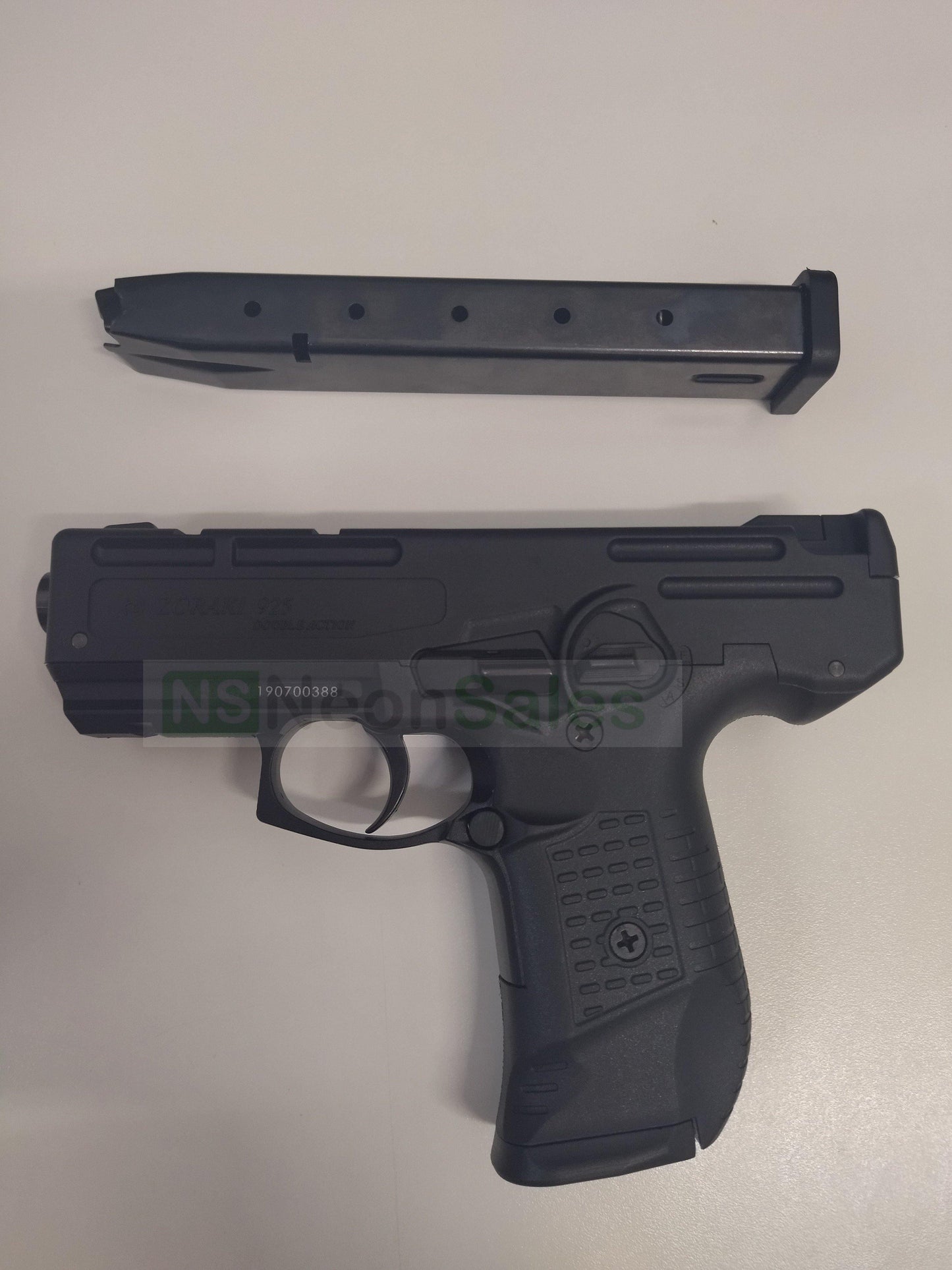 ZORAKI MOD 925T BLANK GUN W/ EXTENDED MAG. - BLACK - NeonSales {{ shop.shopifyCountryName }}
